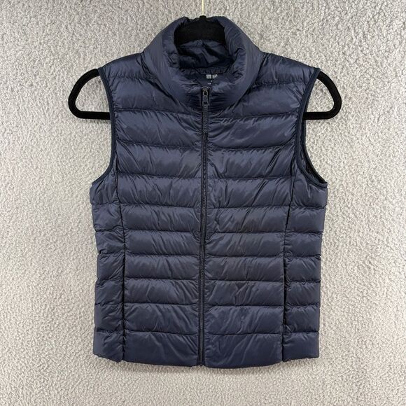 UNIQLO Ultra Light Down Vest Women’s XS Navy Blue Packable Puffer - Picture 2 of 10